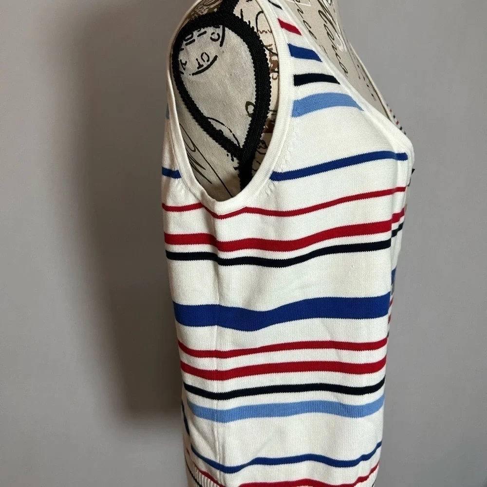 Liz Claiborne Multicolor Striped Tank Top Large Knit Top
